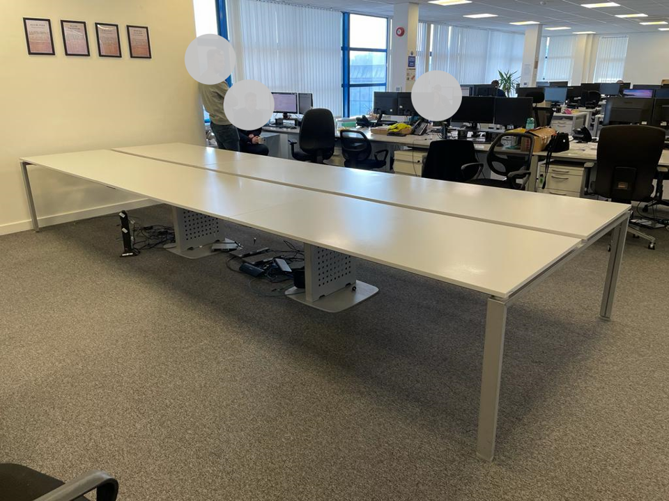 Herman Miller 6 Seater Office Bench/Pod Desks/Tables 160cm W= 480cm H= 73cm