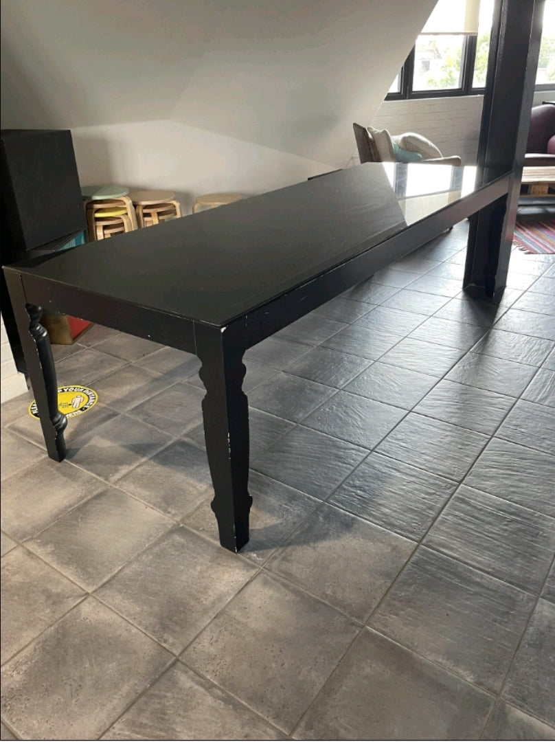 Black vintage rectangle meeting table