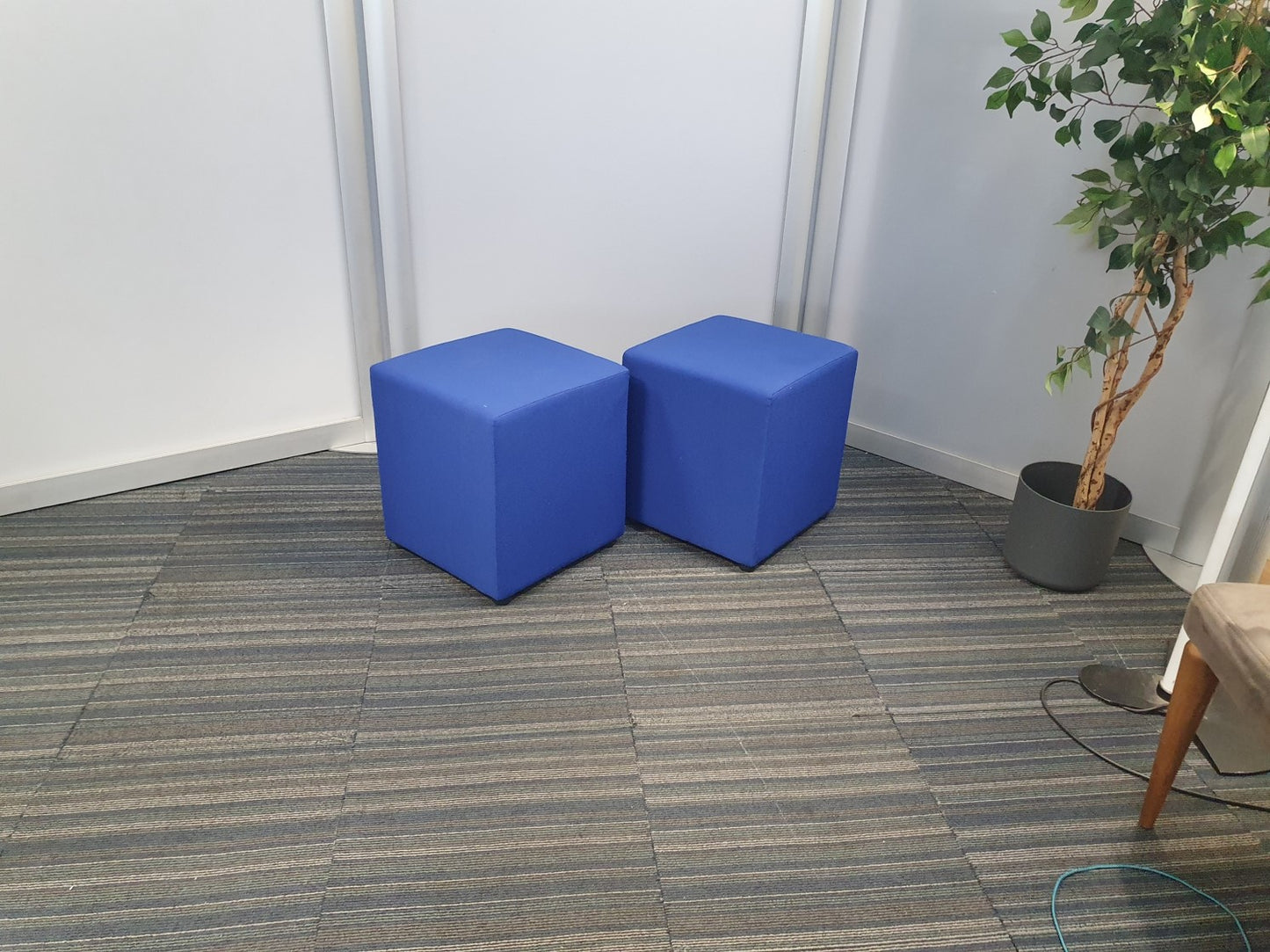Blue Cube Reception Stool