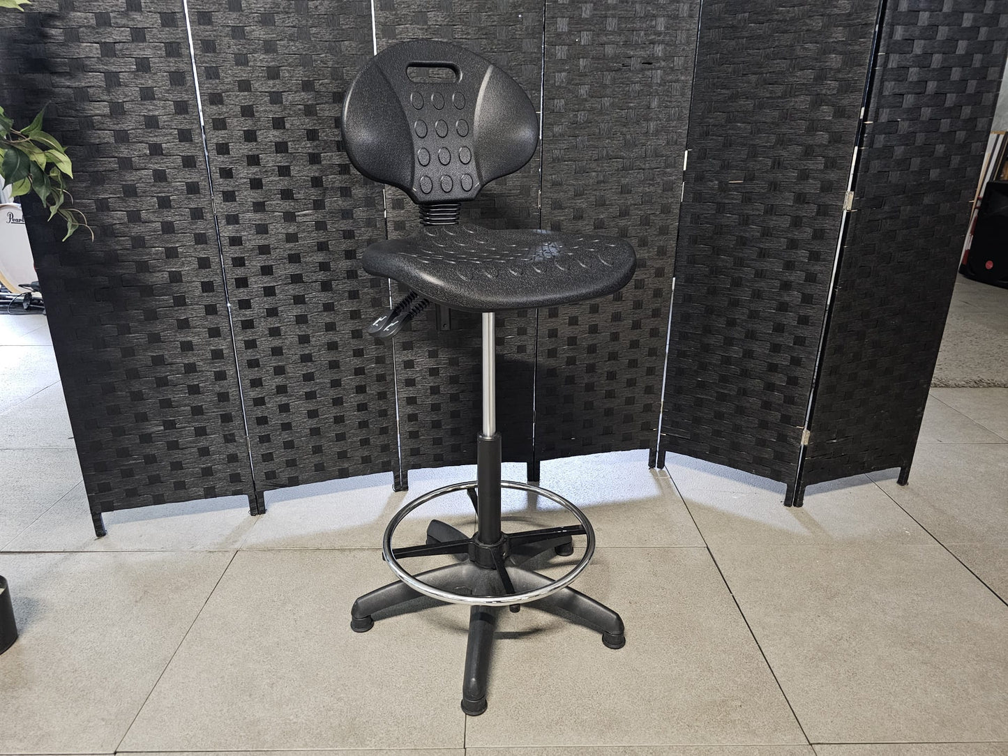 High Adjustable Ergonomic Draughtsman Chair With Chrome Footrest - Drafting Chair Industrial/Lab