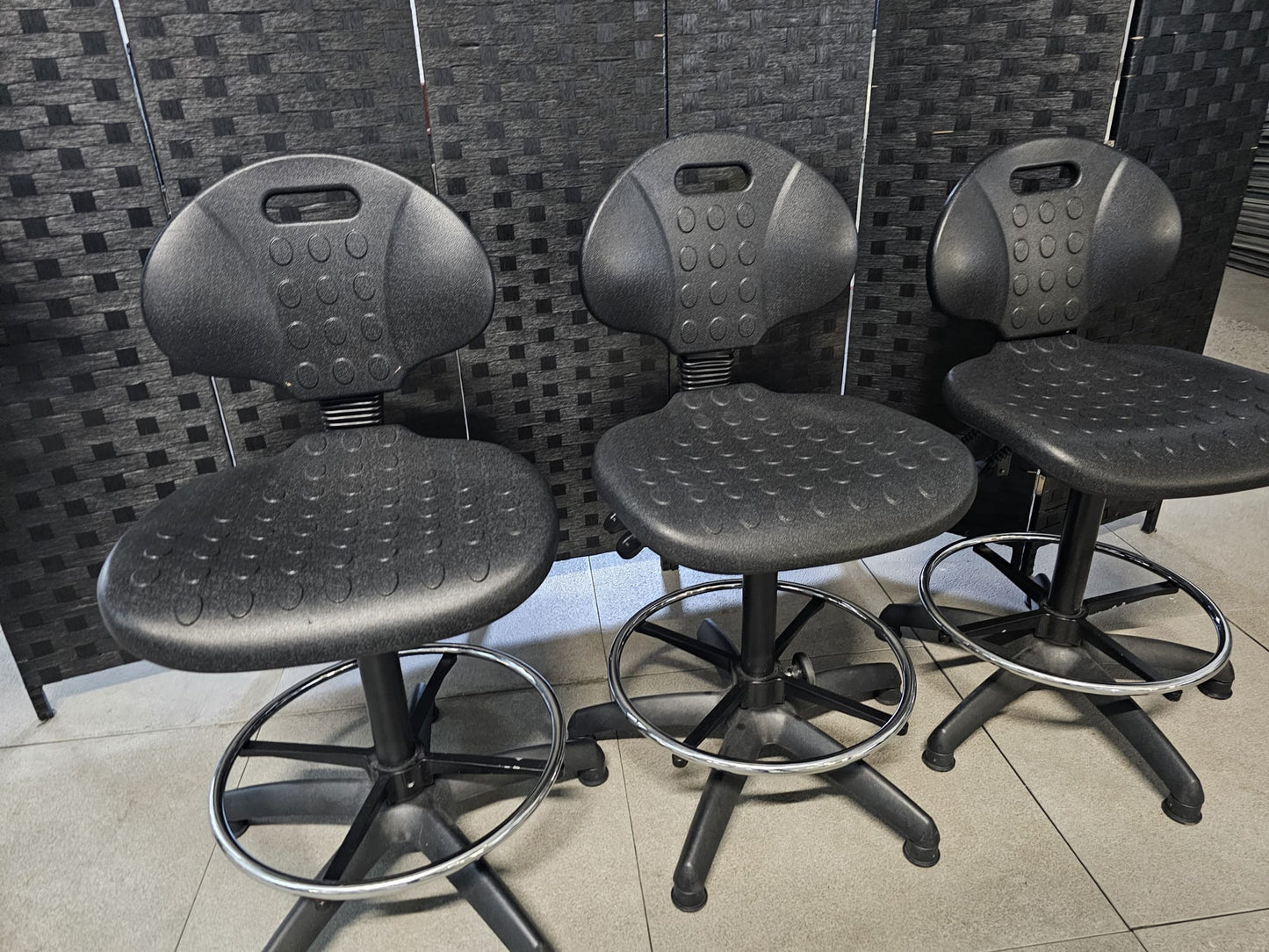 High Adjustable Ergonomic Draughtsman Chair With Chrome Footrest - Drafting Chair Industrial/Lab