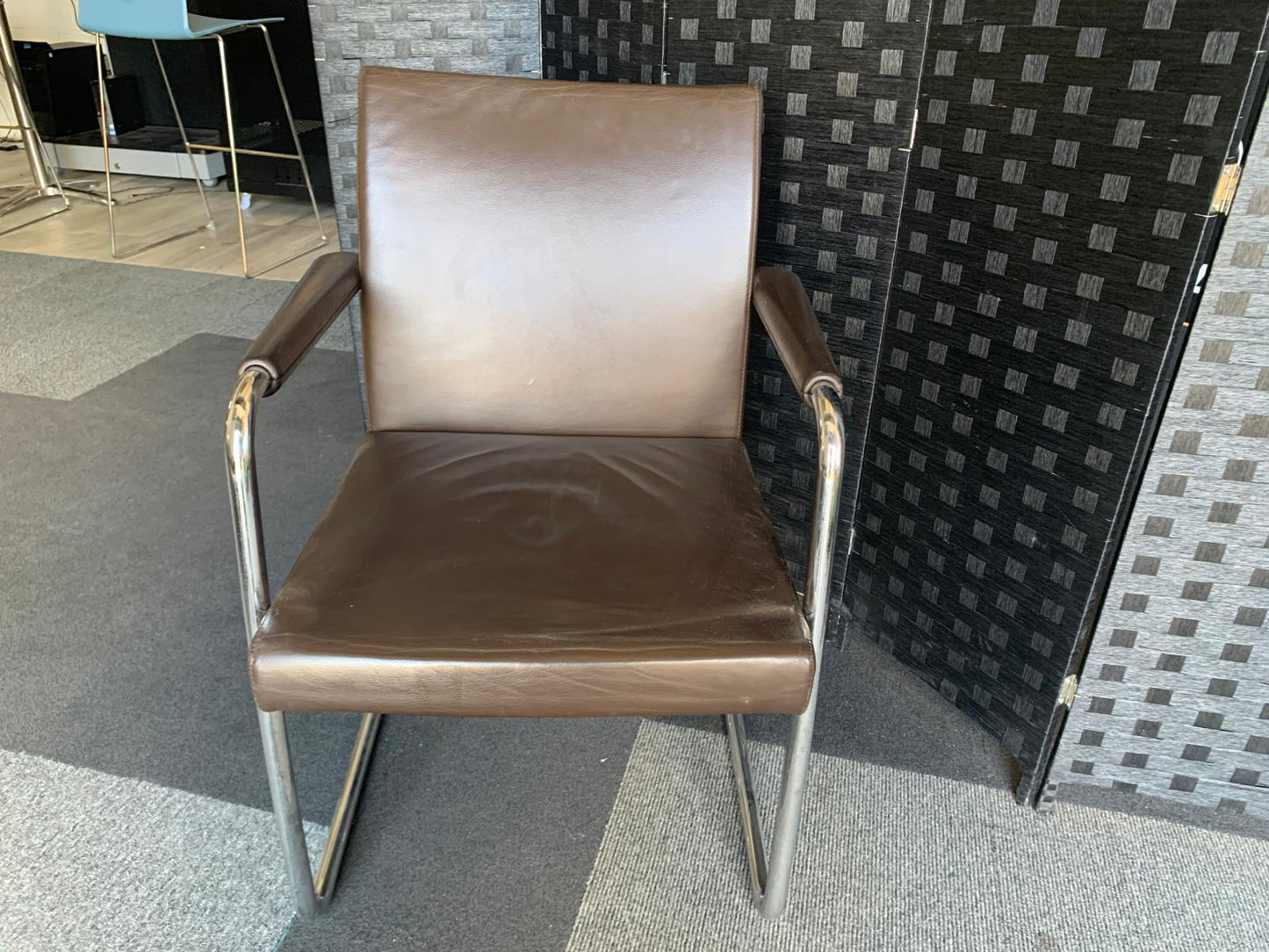£120 each Quality Brown Leather Office Meeting Chair by Brunner | Conference and Boardroom Chairs