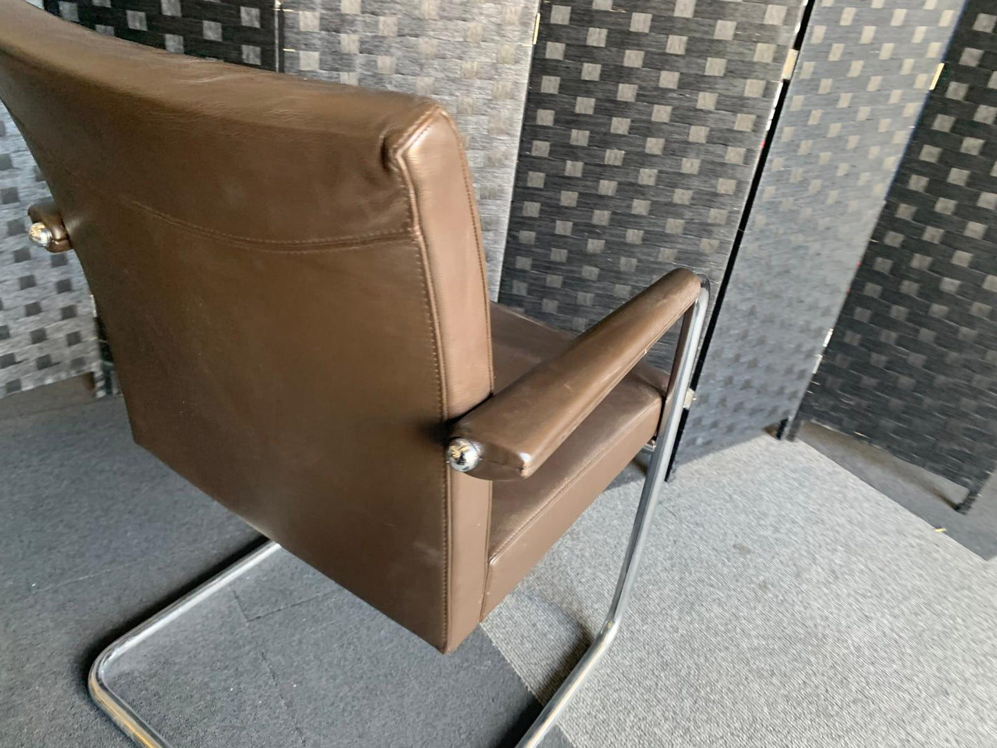 £120 each Quality Brown Leather Office Meeting Chair by Brunner | Conference and Boardroom Chairs