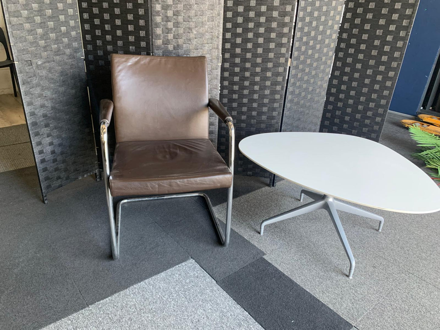 £120 each Quality Brown Leather Office Meeting Chair by Brunner | Conference and Boardroom Chairs