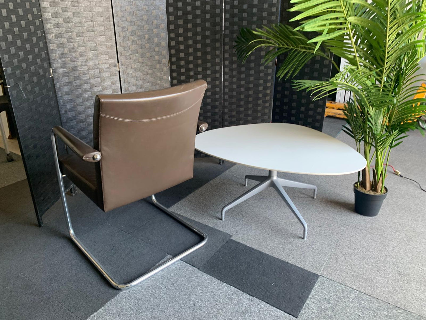 £120 each Quality Brown Leather Office Meeting Chair by Brunner | Conference and Boardroom Chairs