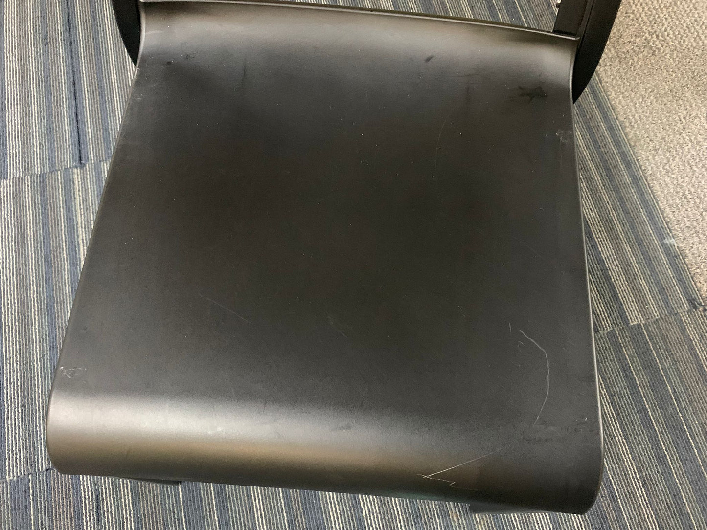 Preowned Chair Black Plastic Back Adult Dining Meeting Training Stacking