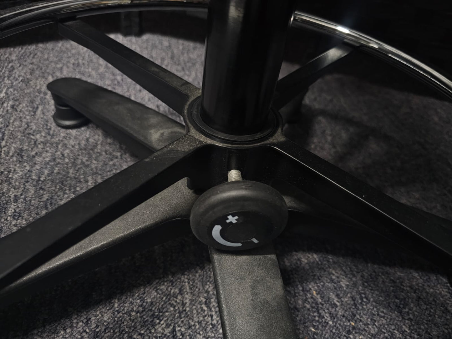 High Ergonomic Operators Drafting Chair without Arms in Grey and Blue
