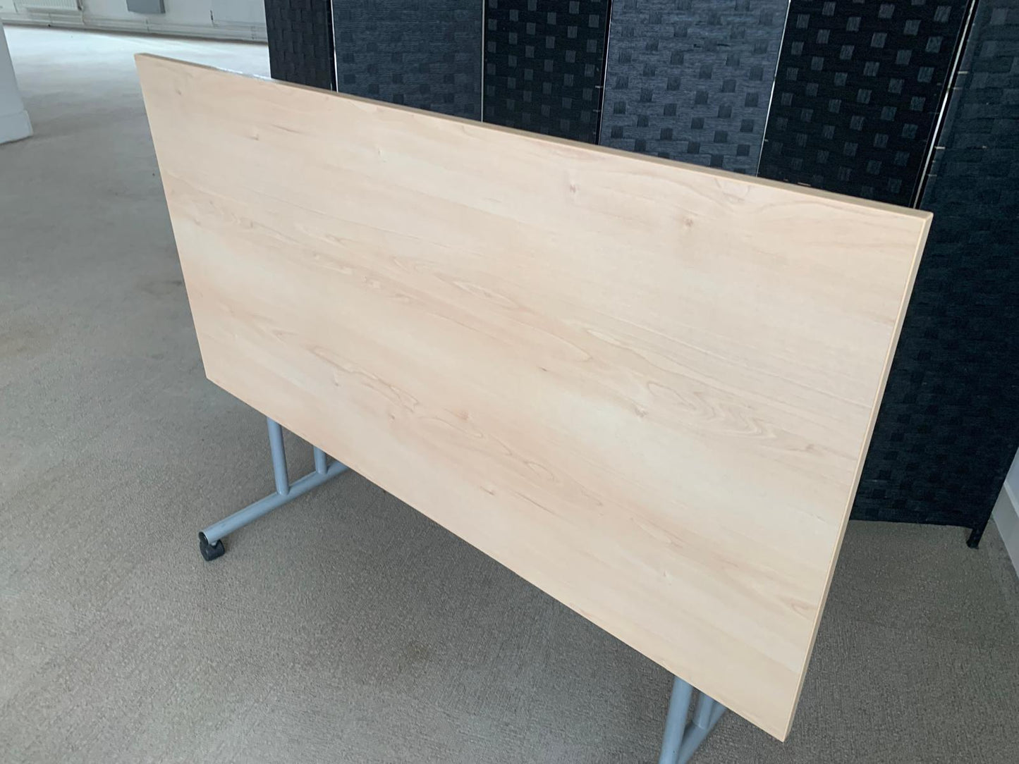 Beech Finish Folding Office Table - Computer Workstation Table, 150cm x 75cm
