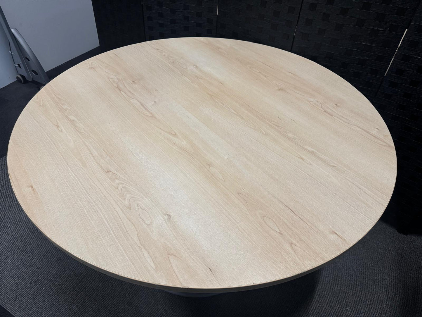 Preowned Round Office Meeting Table in Beech - 1200mm Diameter