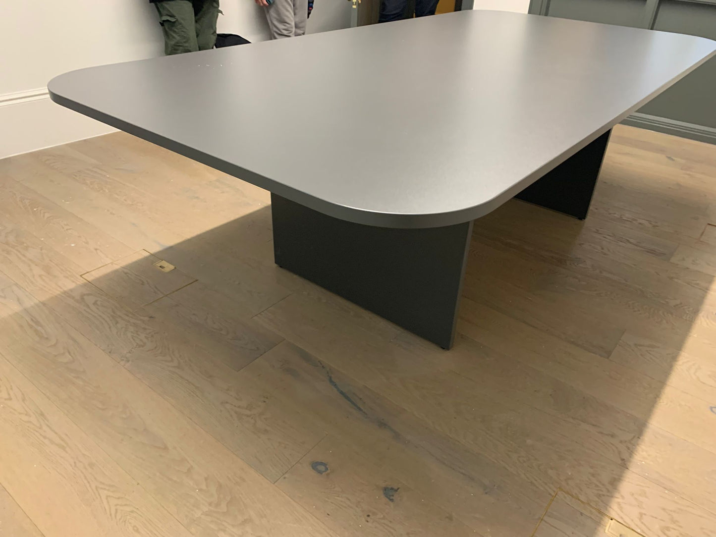 Used Boardroom Office Table Grey 240cm w x 120cm d x 73cm
