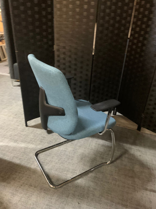 Second hand Orangebox Meeting chair cantilever blue
