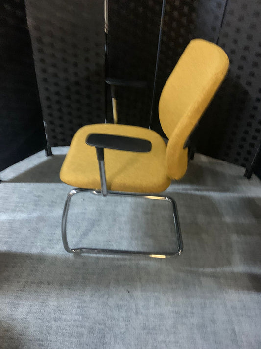 Second hand Orangebox Meeting chair cantilever yellow