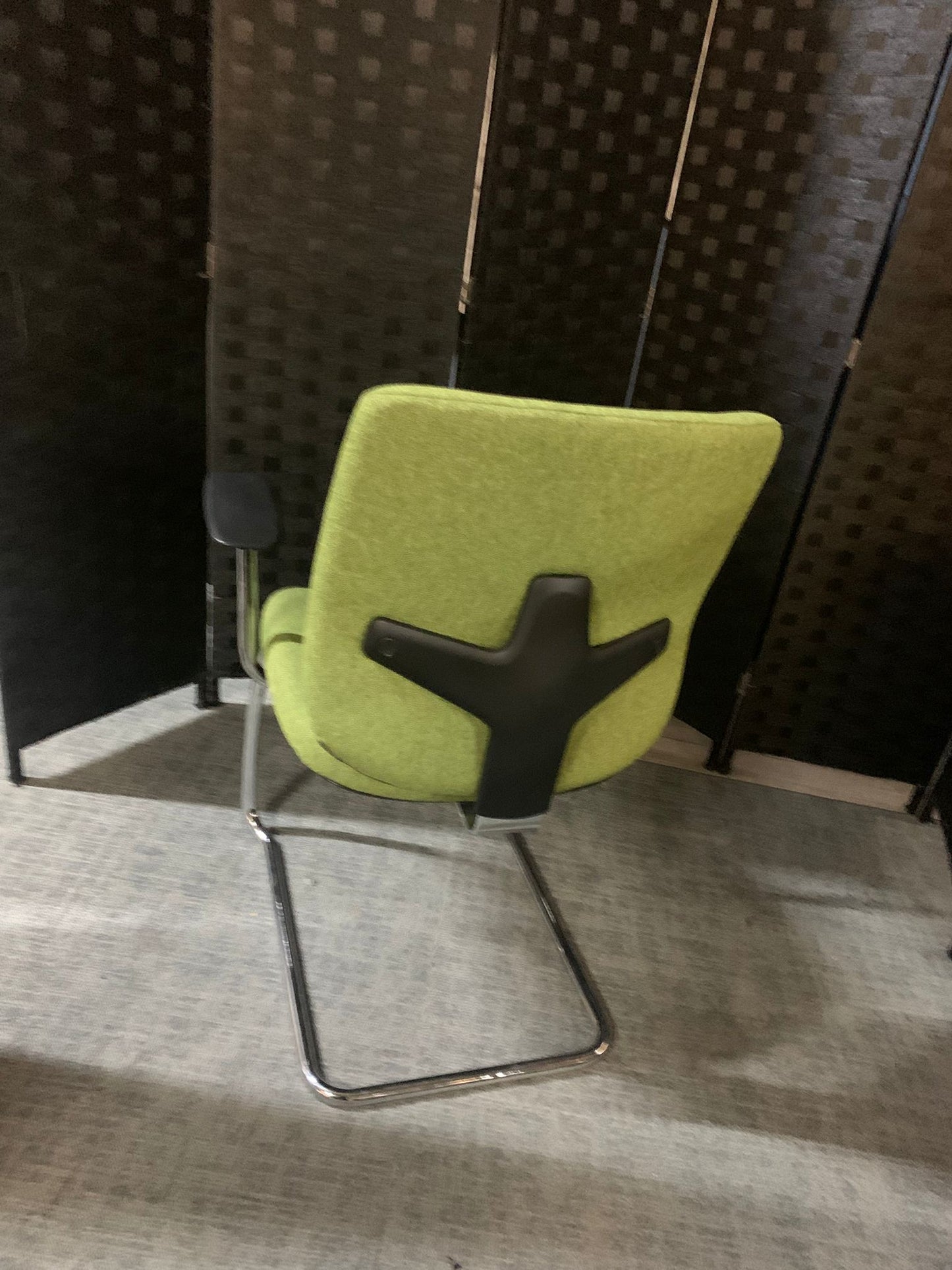Second hand Orangebox Meeting chair cantilever green. £79
