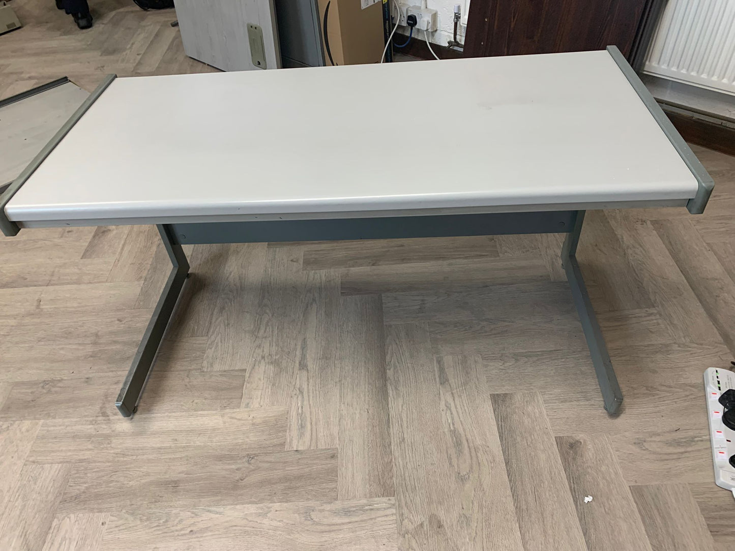 Dove Grey Straight Office Desk Home Office