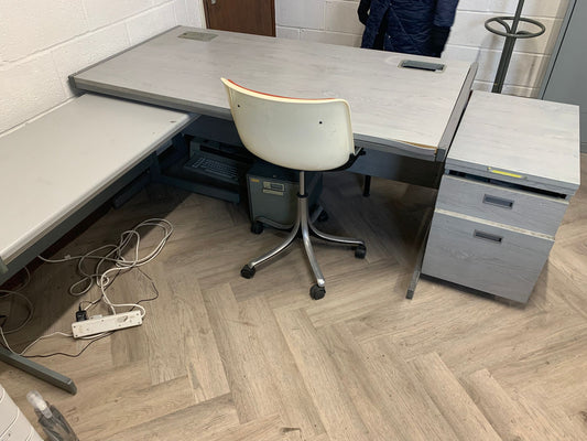 Dove Grey Straight Office Desk small home Office