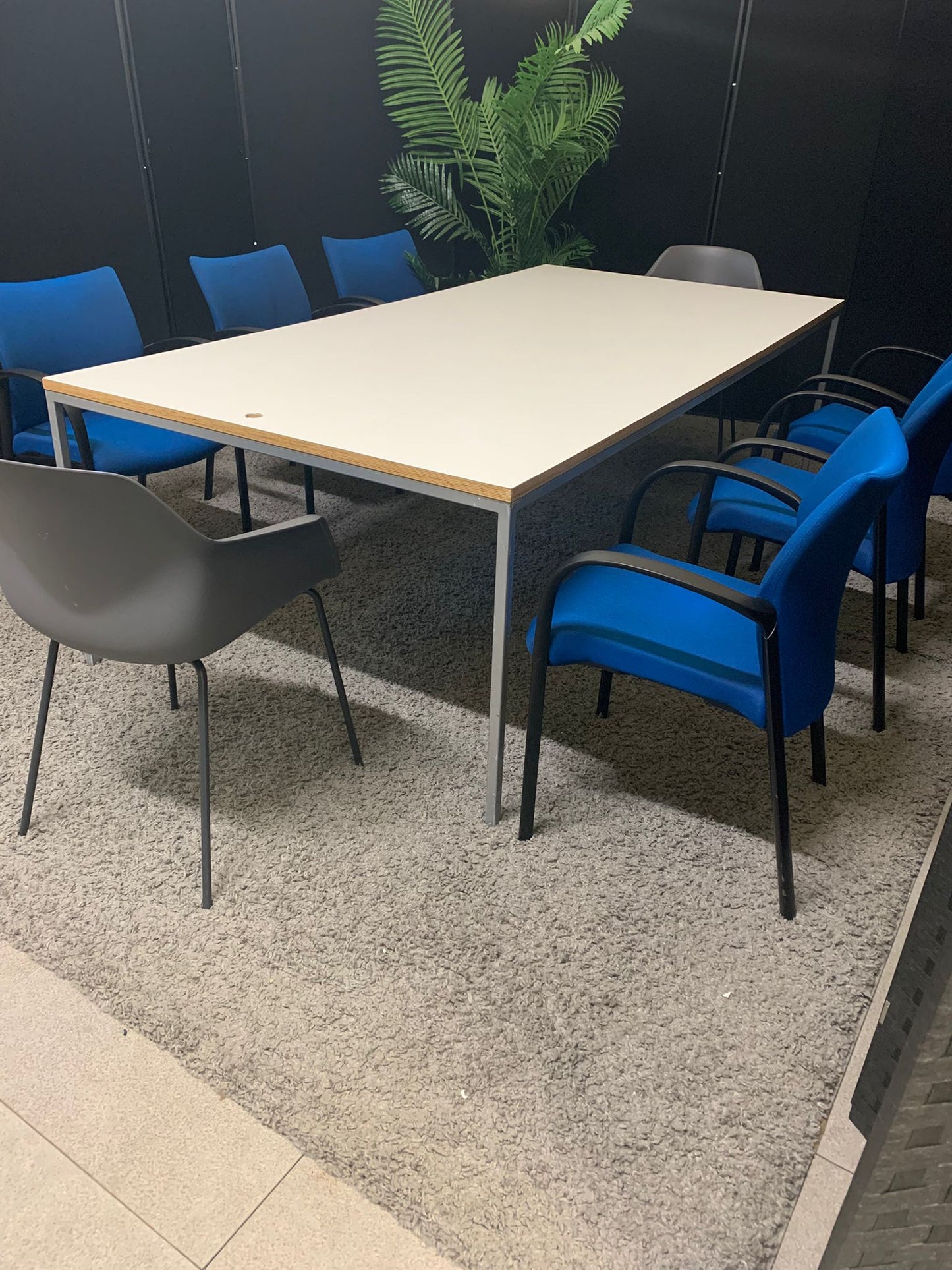 Used Extra large white conference boardroom meeting rectangular table desk 240cm x 130cm. £499
