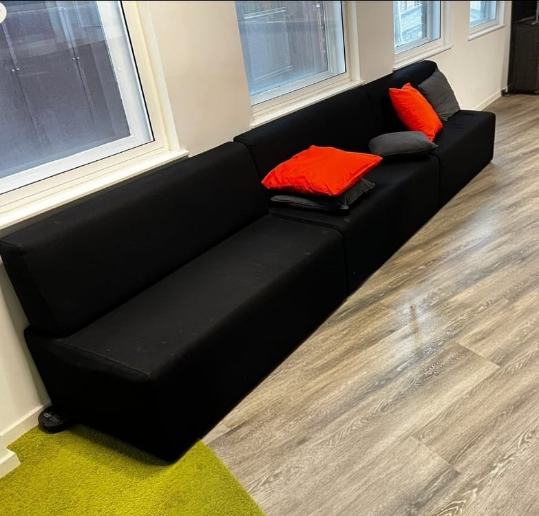 Second hand black modern modular reception seating system/lounge sofa chair