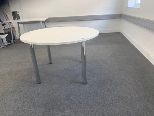 Second hand table meeting office White circular break out conference stick leg 120cm