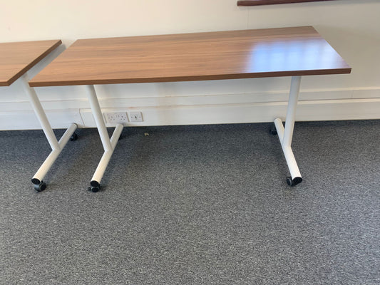 Used office desks computer folding walnut finish home office table 140cm x 60cm
