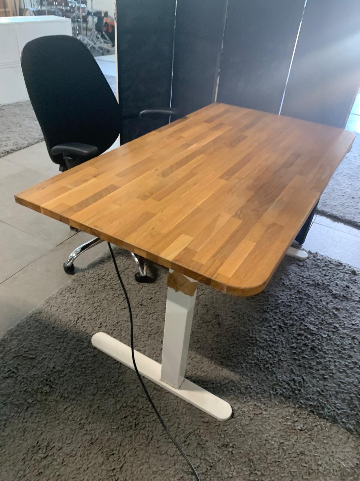 Used desk sit stand height adjustable cable port 120cm x 80cm office