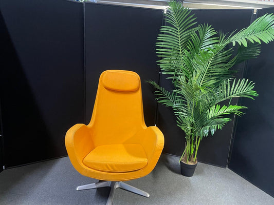 Pre-owned IKEA Karlstad swivel chair high back star-shaped base vibrant orange