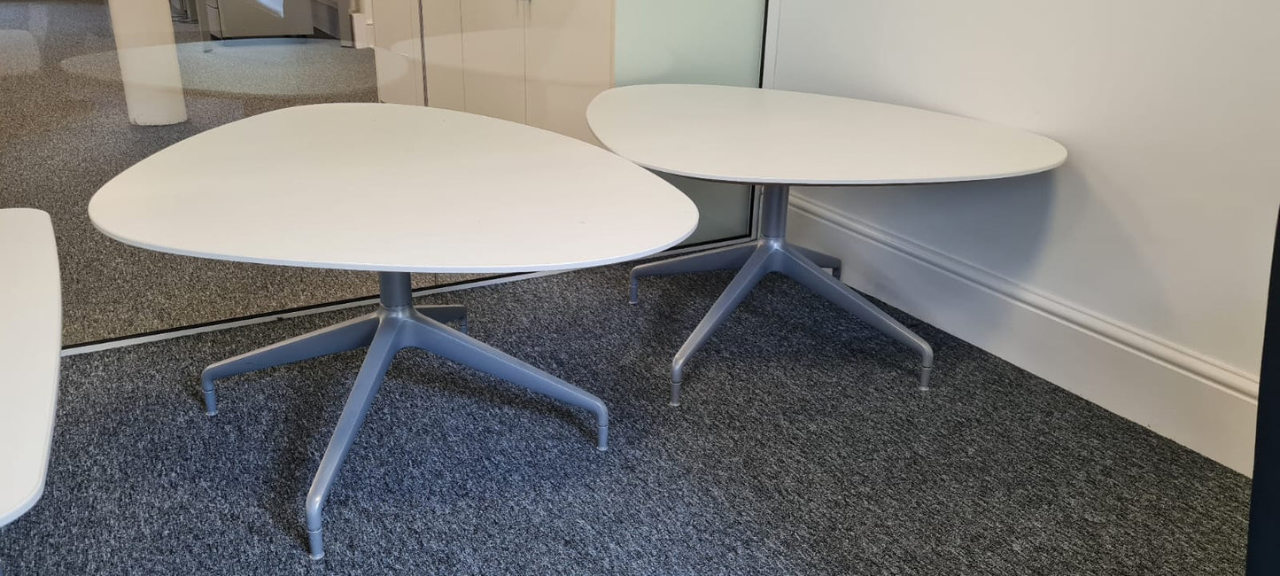Orangebox low white coffee table with chrome base