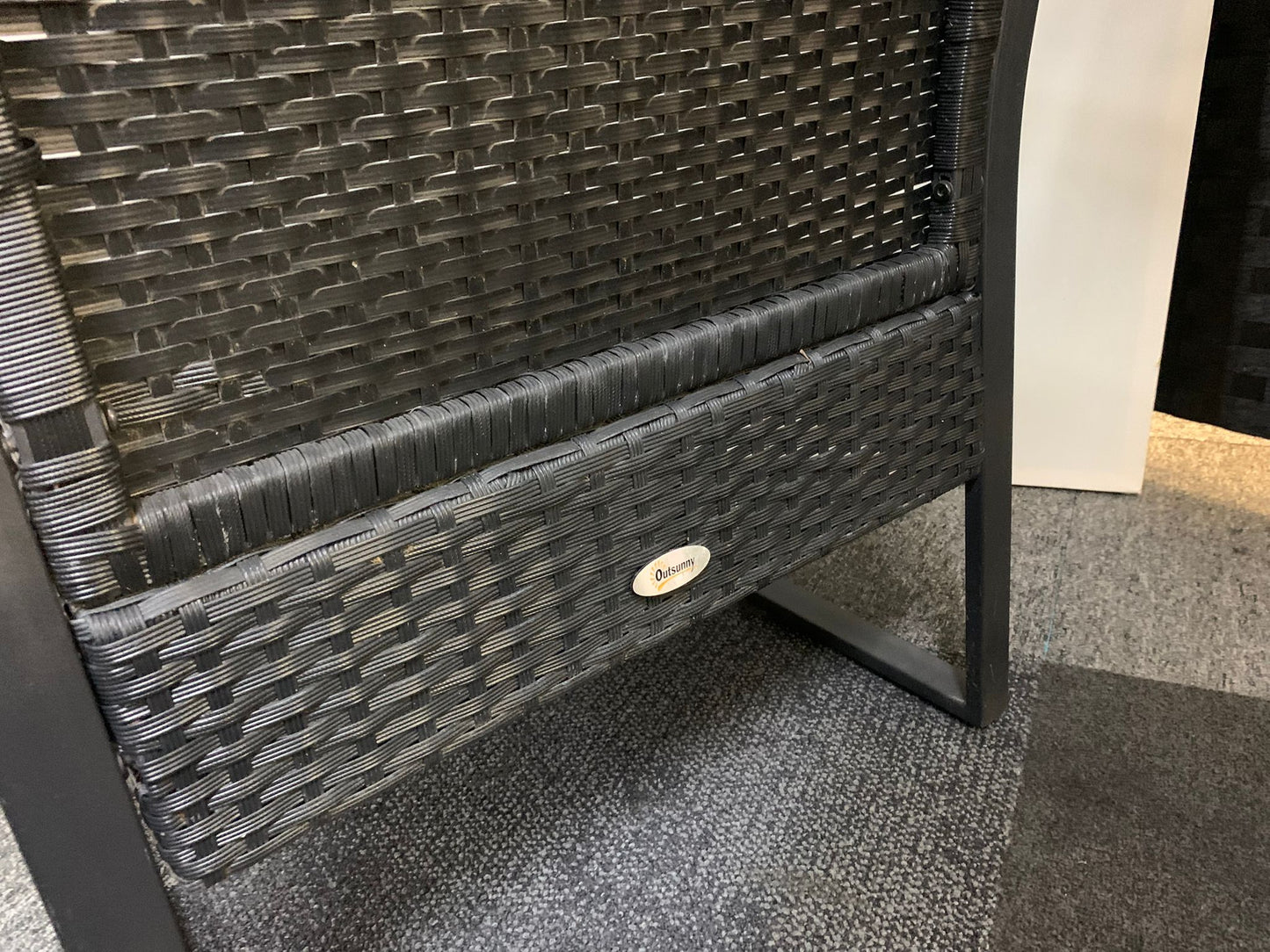 Grey Rattan Patio Two Chair Set