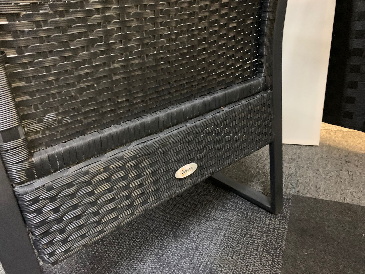 Grey Rattan Patio Two Chair Set
