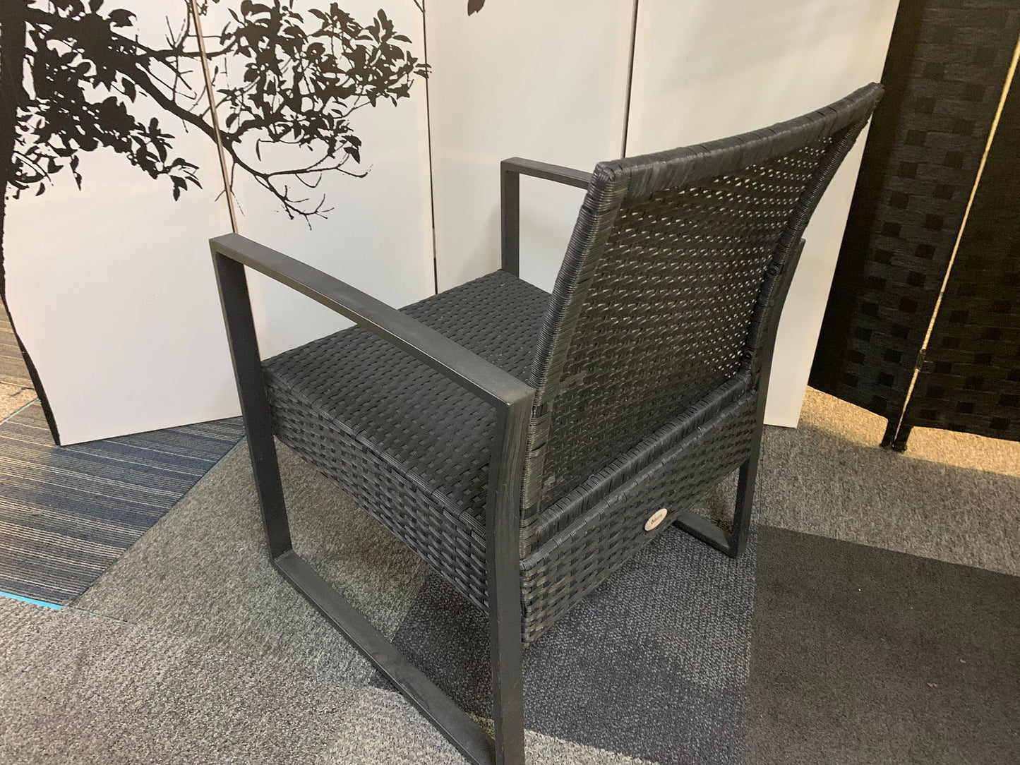 Grey Rattan Patio Two Chair Set