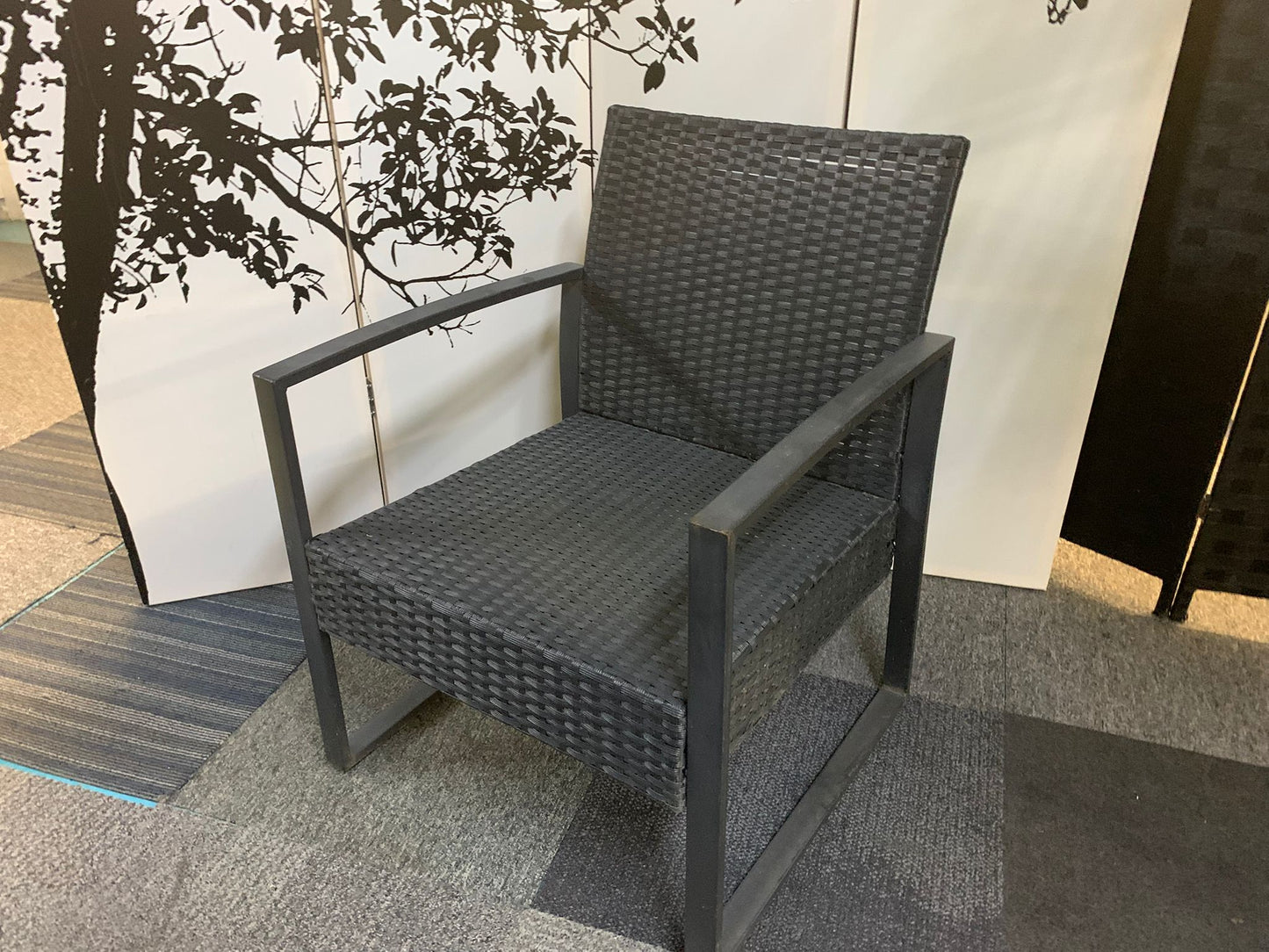 Grey Rattan Patio Two Chair Set