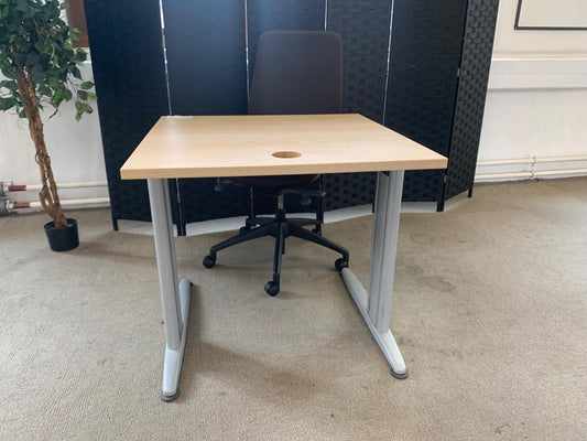 Brown Small Office Table Desk, 80cm x 80cm