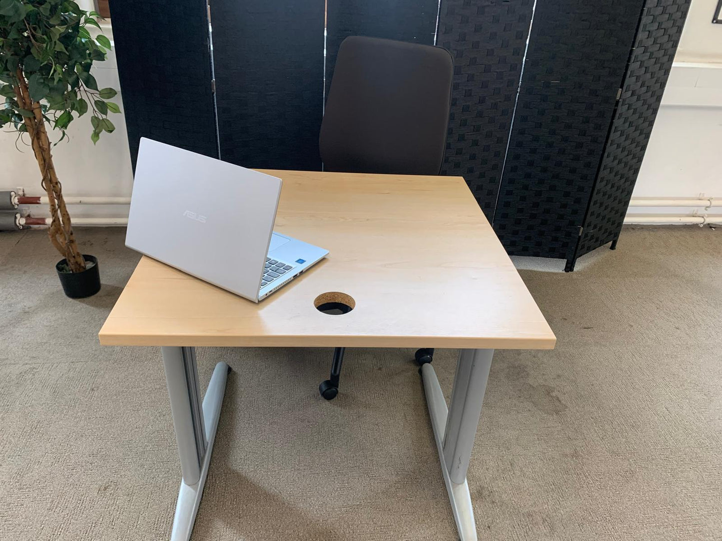Brown Small Office Table Desk, 80cm x 80cm