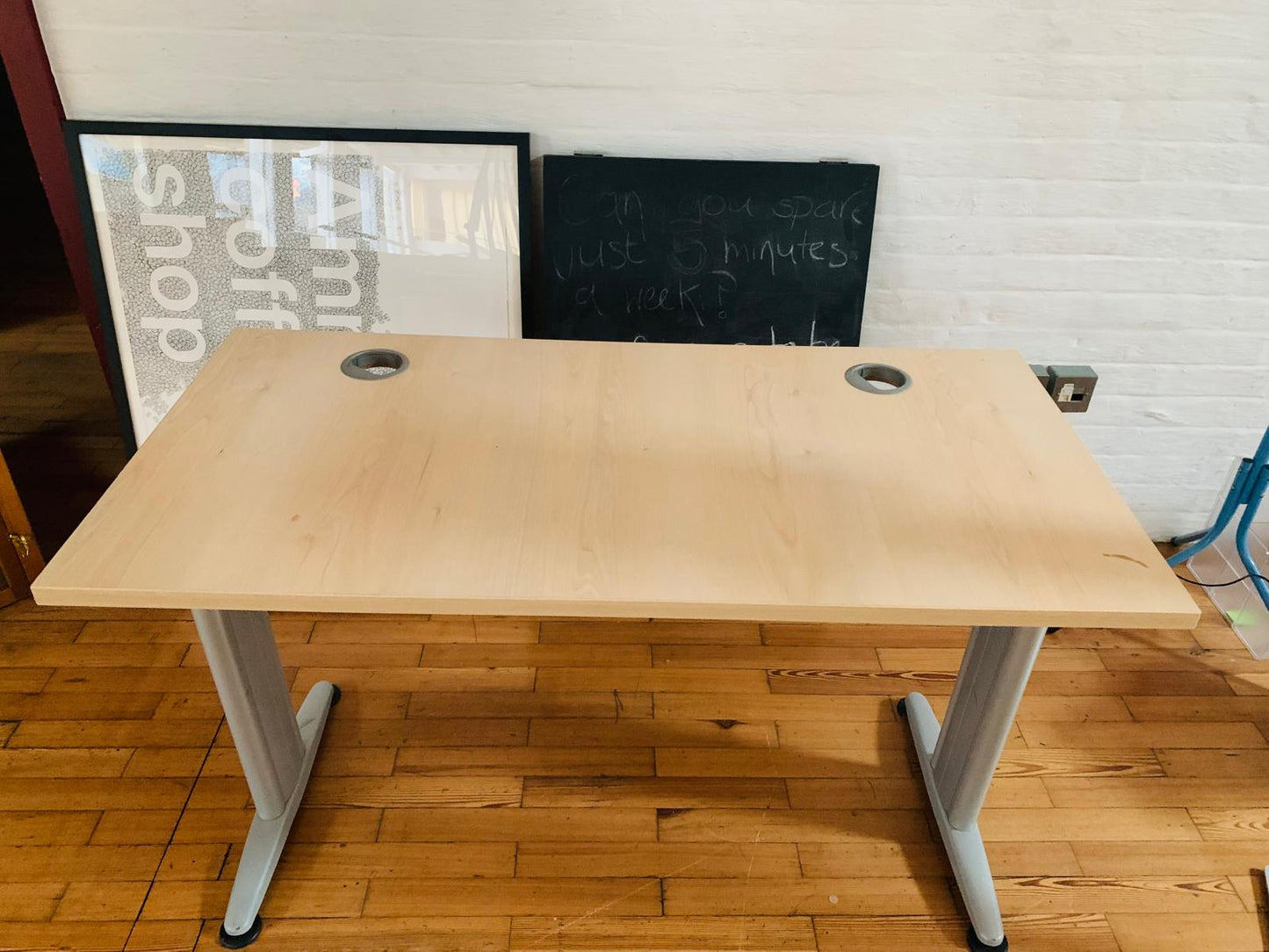Brown Small Office Desk, Small Computer Workstation 1200mm table with cable ports