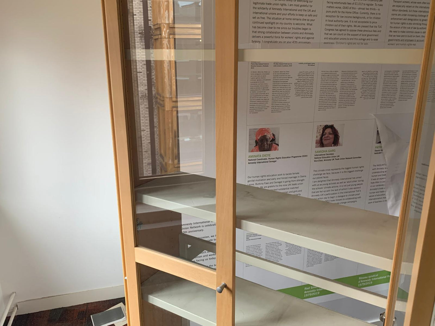 Glass Cabinet Display Case, Wood finish Tall Bookshelf H=210cm W=76cm D=29cm, 27cm