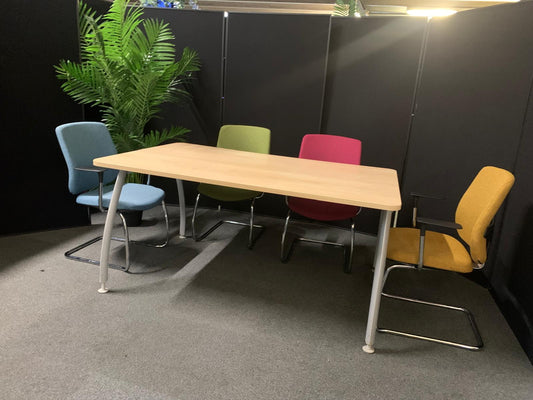 Used Office Meeting table 8 seater maple finish conference , 180cm x 100cm,