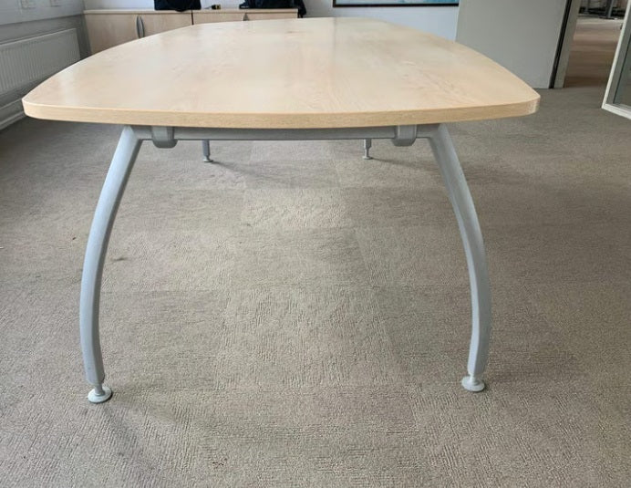 Used Office Meeting table 8 seater maple finish conference , 180cm x 100cm,