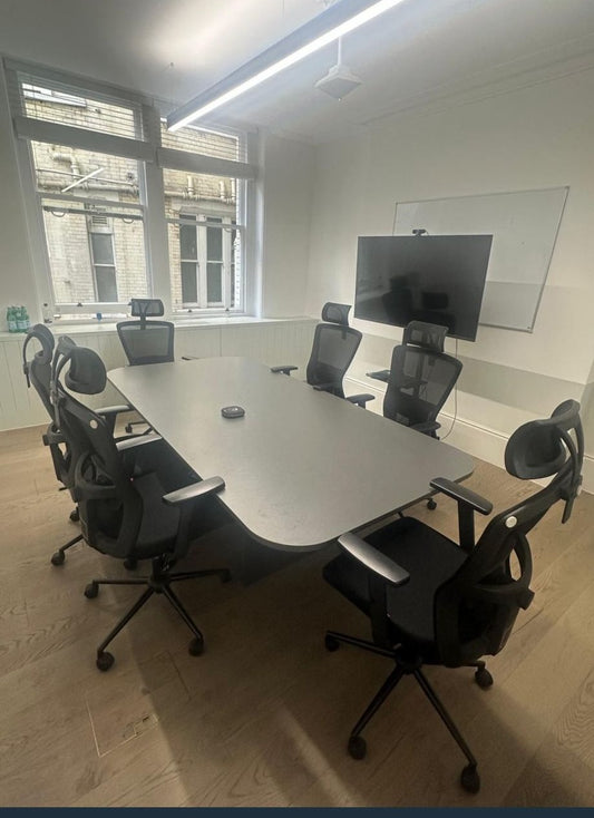 Used Boardroom Office Table Grey 240cm w x 120cm d x 73cm