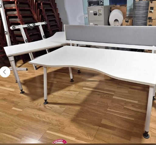 White Herman Miller rectangular desk for study workstation