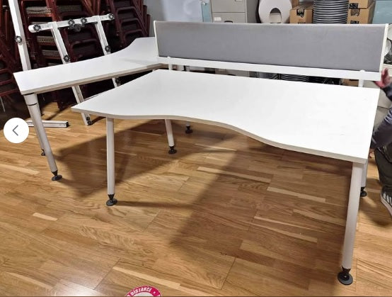 White Herman Miller rectangular desk for study workstation