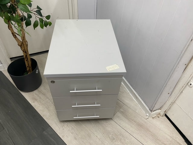 Pale Grey Office Small Cabinet with 3 drawers