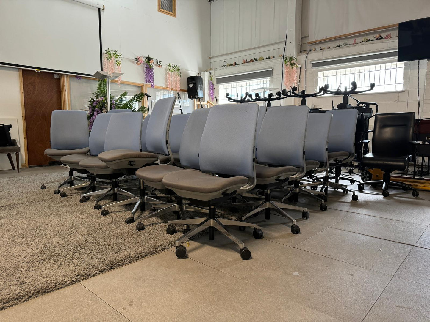 Steelcase Amia Blue Grey Swivel Desk Chair