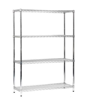 Used Shelving Racking Chrome Steel Wire Rack Unit Storage Heavy Duty 4 Shelf Metal W90cm D35cm