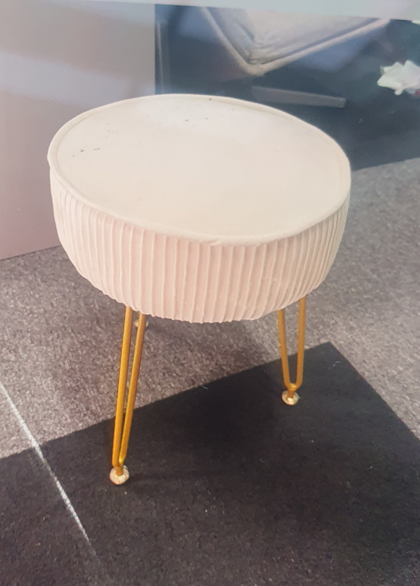 Used Velvet Round Vanity Stool