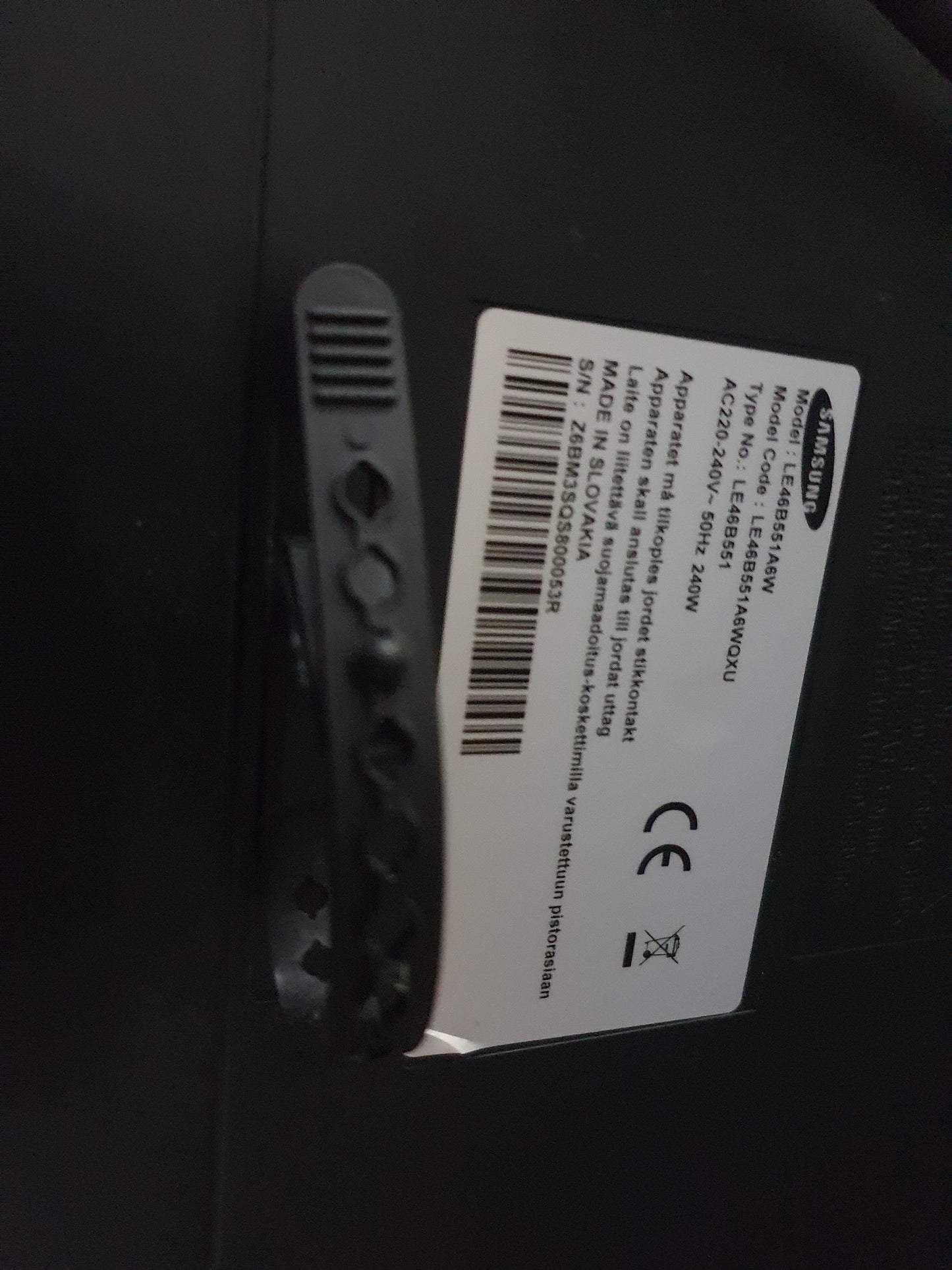 Second hand Samsung TV 46" Model: Ie46b551a6wqxu