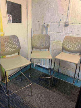 Used high bar stooloatmeal cream office breakfast stackable