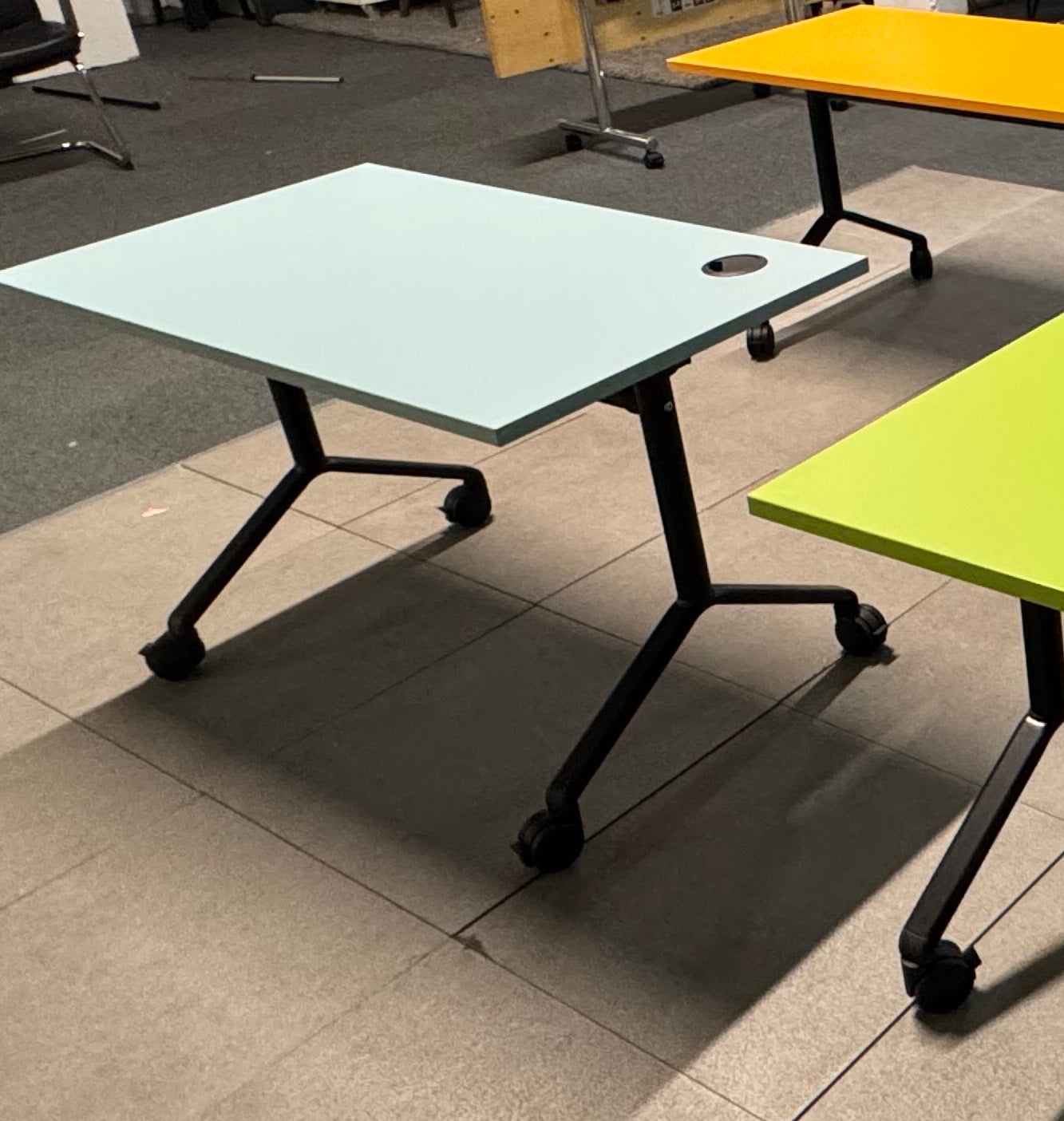 Verco Folding Colour Office Table Mobile Pale Blue conference Desk 120cm x 65cm