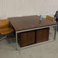2 Pod Office Bench Desk in walnut colour 160cm x 160cm