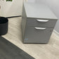 Grey 2-drawer small office cabinet, under desk unit D (57CM H 50CM W 41CM)