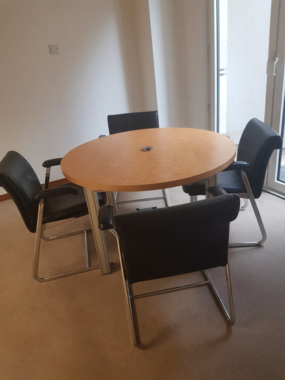 High Quality Wood Finish circular Office Meeting boardroom conference Table Diameter: 120cm