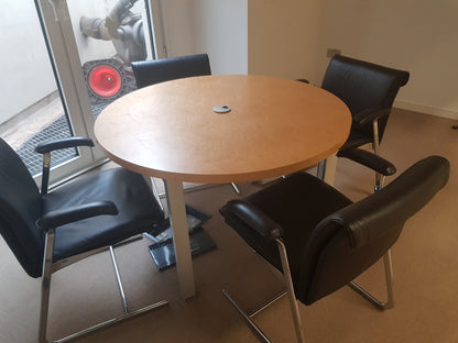 High Quality Wood Finish circular Office Meeting boardroom conference Table Diameter: 120cm